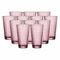 Ritzenhoff & Breker Favo Longdrinkgläser 12er Set, 400 ml, Wassergläser und Trinkgläser mit optischer Wabenstruktur, Glas, Berry