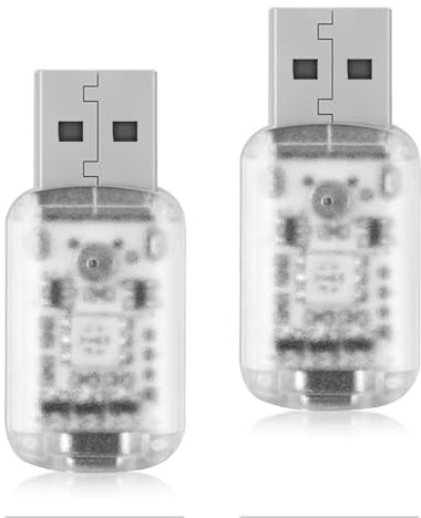 2 Stück Mini-USB-LED-Neonlicht für den Autoinnenraum, 7 Farben einstellbares Atmosphärenlicht, Auto-Innenbeleuchtung, Geeignet für Auto, Laptop, Computer, Heimdekoration