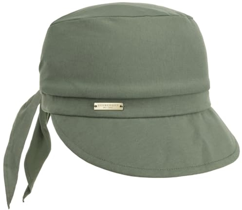 Seeberger Uni Jersey Bandana Cap Damencap Sonnenvisor Damen - mit Schirm Frühling-Sommer Sommer - One Size grün