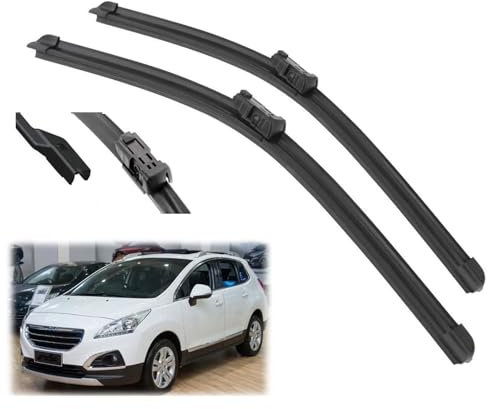 OXANC Coche, para Peugeot 3008 2008-2013, escobillas de limpiaparabrisas Delanteras de 30 + 28, Accesorios de Corte de escobillas, limpiaparabrisas de Goma