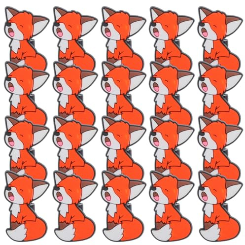 Operitacx 20 Fuchs Bleistiftkappe Kinder, Niedliche Fuchs Bleistift Topper, Niedliche Bleistiftkappe Tier, Weichgummi FuchsBleistifthalter für Schule