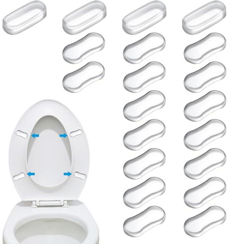 20 Pcs Toilet Seat Bumper Toilet Seat Bidet Replacement Kit Universal Replacement Bumper Self Adhesive Silicone Rubber Bumpers for Bidet Attachment Used for Families Hotels School Toilet(2 Sizes)