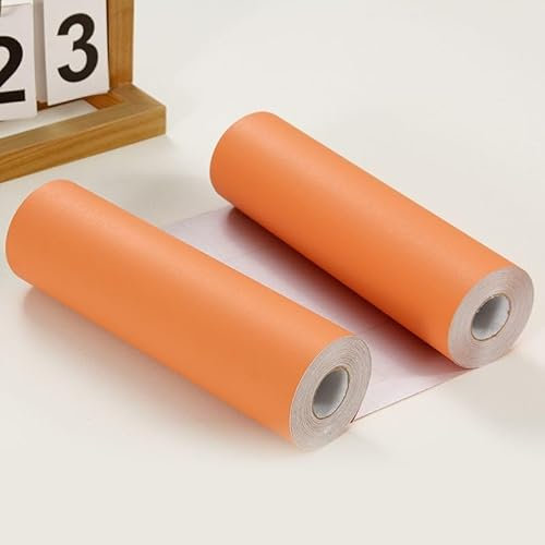 Dostear Peel and Stick Wallpaper Border Self-Adhesive Wall Border Sticker Home Ceiling Decorative Border for Bathroom Living Room Kitchen Orange 30cm X 1000cm