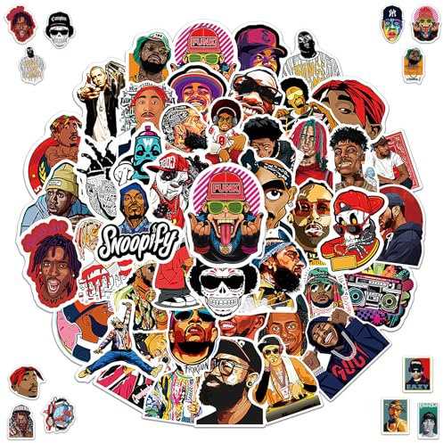 100 Stück Hip-Hop-Rap Sticker Set, Musik Aufkleber, Sängerin Sticker, Wasserdichte Aesthetic Aufkleber für Autos Laptops Gitarren Skateboards personalisierte coole Graffiti Stickers