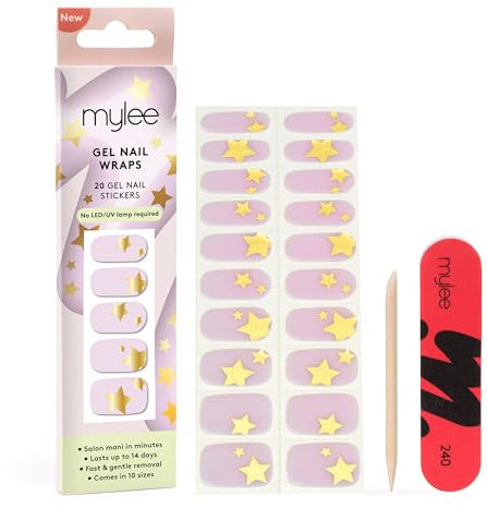 Mylee Gel Nail Wraps [California Girl] – Festival Collection – 10 Pre-Cured Gel Stickers – No Lamp Needed, Chip-Resistant, Glossy Finish, Lasts Up to 14 Days – Easy to Apply, Vegan & Cruelty-Free