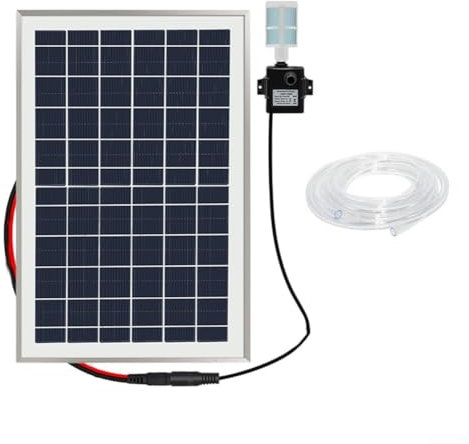 Gdfnmogo Bomba de agua solar con sistema de filtro, bomba de fuente sumergible de 10 W, 9 V, para acuario, jardín, circulación de agua, con tubo de 2 m