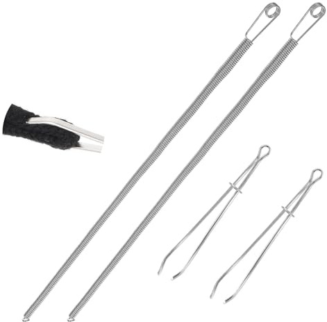 Larrel 4 Stück Einfädler für Kordelzüge, Flexible Feder Nadeleinfädler Metall Einfädelhilfe Einfädelwerkzeug für Kordelzug Schnelles Einfädeln von Kordelzügen DIY Ziehen fürHoodies Hosen Jacken