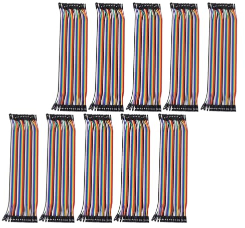 WOFASHPURET 10 Pcs Jumper Cable Ribbon Wire Copper Clad Aluminum Wire Good Insulation Practical Assorted Color 20cm Length for Breadboard Circuit Prototyping