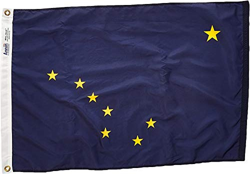 Annin Flagmakers SolarGuard NYL-Glo, Modell 140150 Alaska-Flagge, Nylon, 6 x 91 cm, 100% hergestellt in den USA nach offiziellen Bundesstaats-Design-Spezifikationen.