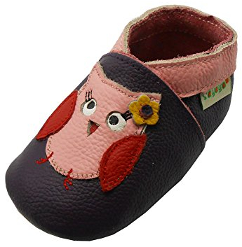 SAYOYO Owls WeichesLeder Lauflernschuhe Krabbelschuhe Babyschuhe 25/26 (24-36) XXL Monate,Violett