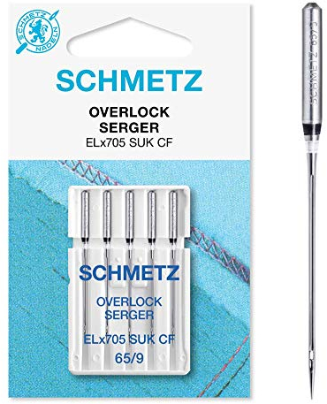 SCHMETZ | 5 Nähmaschinennadeln | Overlock Jersey | ELx705 SUK CF/SY 2022 | Nadeldicke 65/9 | Hinweis: Überprüfen Sie das empfohlene Nadelsystem in der Bedienungsanleitung