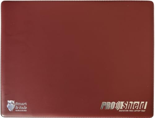 Smart&Safe ProShield™ Laptop Tray EMF Radiation Blocking Shield (14, PU Leather Brown, Triple Radiation & Heat Protection)