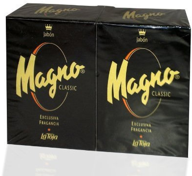 Magno Jabon by La Toja Magno Classic Black Glycerin Soap Set – 2 bares x 4,25 oz cada una de la Toja Beauty (instrucciones en inglés)