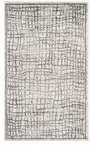 SAFAVIEH Adirondack Collection Accent Rug - 3' x 5', Silver & Ivory, Modern Abstract Design, Non-Shedding & Easy Care, Ideal for High Traffic Areas in Entryway, Living Room, Bedroom (ADR103B)