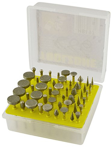 50pc Diamond Burr Set 120 Grit Carving Engraving Rotary Etching 1/8 Shank TE886