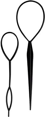 Trimming Shop Hair Braid Topsy Tool Ponytail Maker Clip Durable Styling Tool Fashion Hair Braiding Accessory for Making Women, Girls Hair Style (Black, 2pcs)