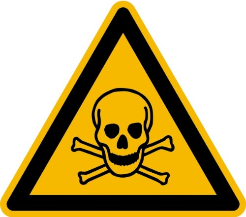 Aufkleber Warnung vor giftigen Stoffen DIN ISO 7010-W016 SL 100mm