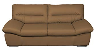 Mivano 2er-Ledersofa William / 2-Sitzer Sofa in Echtleder und modernem Design / 198 x 87 x 100 / Leder braun