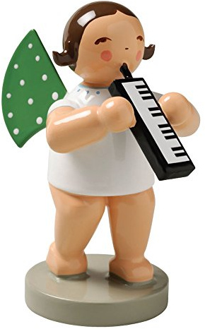 Wendt & Kuhn Brunette handbemalte Grunhainichen Engel Melodica Figur