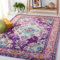 SAFAVIEH Boho Teppich für Wohnzimmer, Esszimmer, Schlafzimmer - Monaco Collection, Kurzer Flor, Violett und Hellblau, 122 X 170 cm