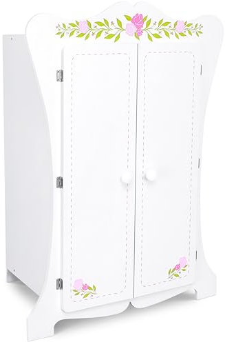 habeig Kinderschrank #355 Kleiderschrank 70cm hoch Wandschrank Hängeschrank weiß 2 Türen Puppenschrank