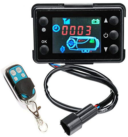 SUNWAN 12V Car Heater LCD Switch Controller with 4 Button Remote Control For Car Diesels Air Heater Parking Heater