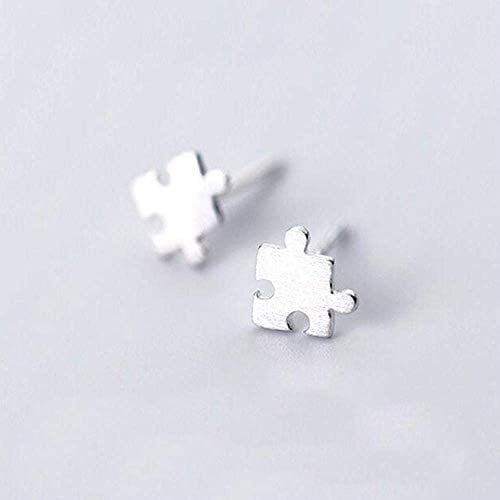 Fashion Jewelry Fish Shape 925 Sterling Silver Stud Earrings for Women Ladies Small Earrings Fine Jewelry, TYERY, Jigsaw