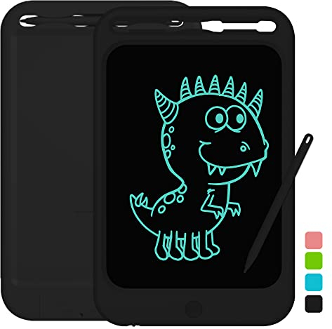 Richgv LCD Schreibtablett, 10 Zoll Board Lernspielzeug Elektronisches Zeichenbrett Handschrift und Doodle-Pad für Kinder und Erwachsene(Schwarz-A,10 Zoll)