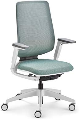 Sedus se:flex mintgrün, Bürostuhl, Drehstuhl, lichtgrau, mit Armlehnen, Membran