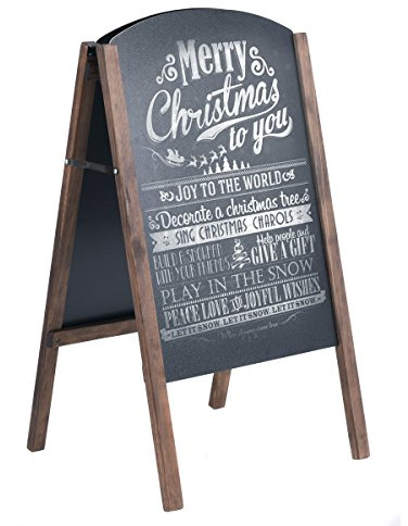RELAX4LIFE Porte-Affiche sur Pied Noir Double Face en MDF, Panneau Publicitaire Tableau de Menu pour Restaurant, Café, Magasin (45 x 41 x 78 cm)