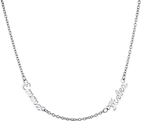 ChainsHouse Collana da Donna Nome Personalizzata Collana con Ciondolo Infinito Pietra Portafortuna Incisione in Acciaio Inossidabile Gioielli Regalo Natale Festa della Mamma Matrimonio Fantasia