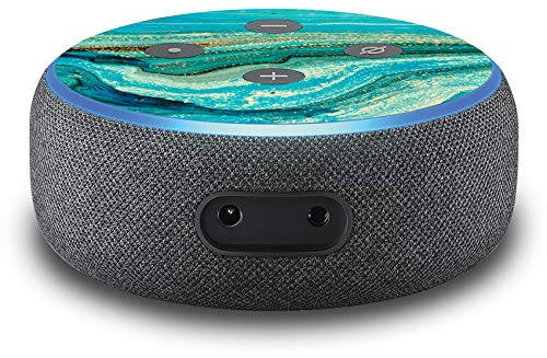 2er Set Folie Cover für intelligenten Smart Speaker Lautsprecher Aufkleber Schutzfolie Skin selbstklebend passgenau Klebefolie für Sprachassistent R137 (Nr. 25 Marmor türkis)