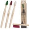 WALDKRAFT Holz-Zahnbürste Blackforest, 3er-Set, Made in Germany, Buchenholz, Bio-Nylon Besatz (3-Set - Erwachsene, grün - weiß - rot)