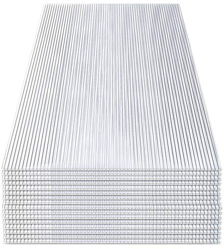 SWANEW - 14 placas alveolares de cámaras huecas de policarbonato, 60,5 x 121 cm, 4 mm, 10,25 m², placa alveolar doble para invernadero, placas de repuesto