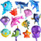 FORMIZON Kunterbunte Fisch Luftballons, 13 Stck Fisch Folienballon Tiere Ballon Fisch, Meerestiere Cartoon Folienballon, Kindergeburtstag Deko Party Ballons für Baby Shower Party Dekoration Spielzeug