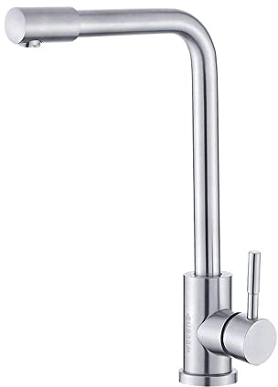 Sywlwxkq Grifo de Cocina de Acero Inoxidable 304, Grifo de Cocina, Boquilla giratoria, lavaplatos, Grifo de Fregadero de Cocina, Grifo Mezclador de Agua fría