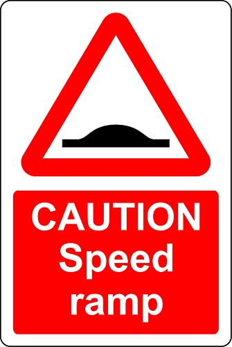 Caution speed ramp sign - 1mm plastic sign (300mm x 200mm)