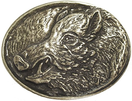 BELTINGER Gürtelschnalle Wildschweinkopf 4,0 cm | Buckle Wechselschließe Gürtelschließe 40mm Massiv | für Jagd-Outfit