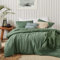 Sedefen Bettwäsche Set 135x200cm Baumwolle Grün Dunkelgrün Einfarbig Premium Renforce Uni Einzelbett Bettbezug und 1 Kissenbezug 80x80cm mit Reißverschluss