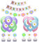 HGSHUO Gänseblümchen Geburtstagsdeko Blume Luftballons Alles Gute Zum Geburtstag Banner Blume Girlande Daisy Cupcake topper für Kinder Geburtstag Party Dekoration 24 Stück