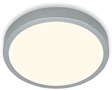 BRILONER - LED Deckenlampe mit warmweißer Lichtfarbe, 24 Watt, 2900 Lumen, LED Lampe, Deckenleuchte, Wohnzimmerlampe, Schlafzimmerlampe, Küchenlampe, Deckenbeleuchtung, 38x5 cm, Silberfarbig
