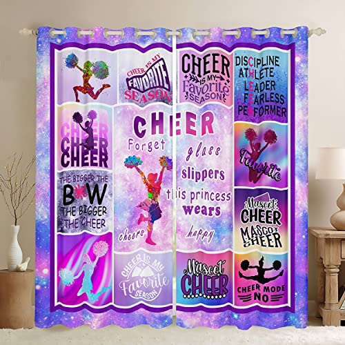 Loussiesd Gymnastik Fenstervorhang 245x140cm Gymnastik Liebhaber Blickdichte Vorhänge Lila Galaxis Vorhänge für Jungen Mädchen Kinder Jugendliche Schlafzimmer Deko