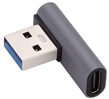 NFHK USB-C Type C Female Low Profile 90 Degree Left Angled to USB 3.0 A Male Data Adapter for Laptop Desktop