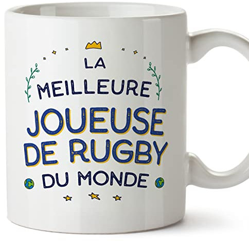 Mugffins Tasses pour JOUEUSE DE RUGBY - En Français - Cadeau original pour JOUEUSE DE RUGBY femme - Meilleur du Monde - 11 oz / 330 ml
