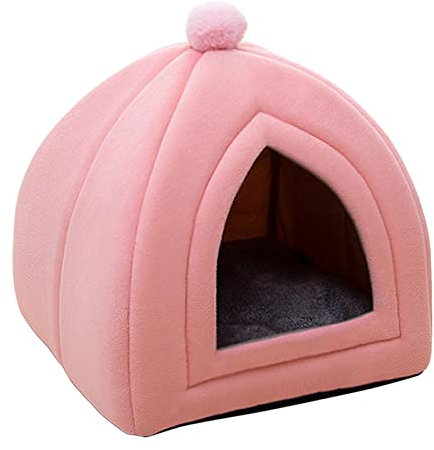 SM SunniMix Casetta per Gatti, Casette per cani, Cuccia Gatto Interno, presenta un letto simile a una grotta, universale in tutte le stagioni, Rosa