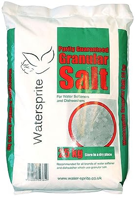 Watersprite Granular Salt 25kg bag - Fine free-flowing salt granules for all Domestic and Commercial Water Softeners and Dish Washers that use GRANULAR SALT