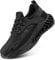 Hitmars Zapatos de Seguridad Hombre Mujer con Punta de Acero Ligero Zapatillas Trabajo Prevención Calzado de Construcción U4B Negro-Negro EU41