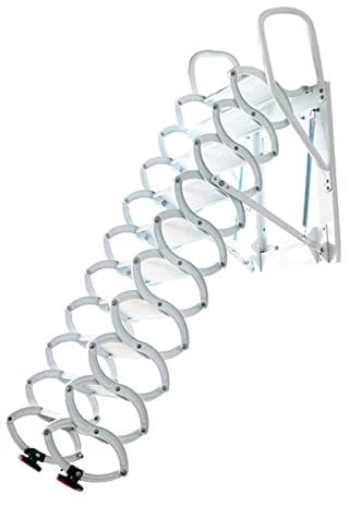 Dachbodentreppe, herunterziehbare Dachbodentreppe, an der Wand montierte Klapptreppe mit Armlehnen, maximale vertikale Höhe 9,84 Fuß, Belastung 880 lb