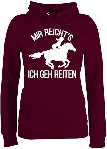 Pullover Damen Hoodie Frauen - Pferde - Mir reicht's ich geh Reiten - XXL - Burgundrot - pferdepullover reitoberteil pferdeliebhaber pony pulli reitpulli pferdepulloverdamen sprüche pferd reite