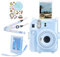 HIYQIN Great Glitter Clear Case with Portable Photo Box Compatible with Fujifilm Instax Mini 12, Instant Mini 12 Case with Accessories - Glitter Blue